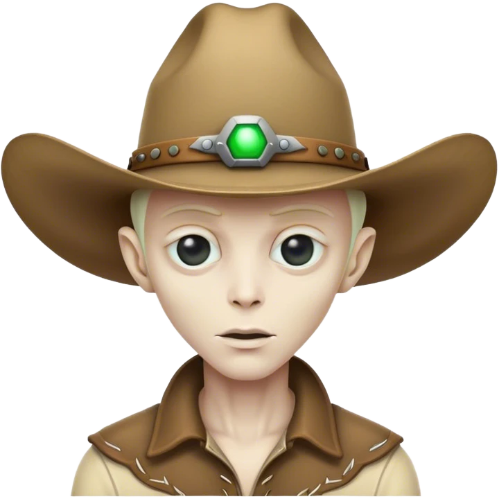 an alien with a cowboy ha emoji