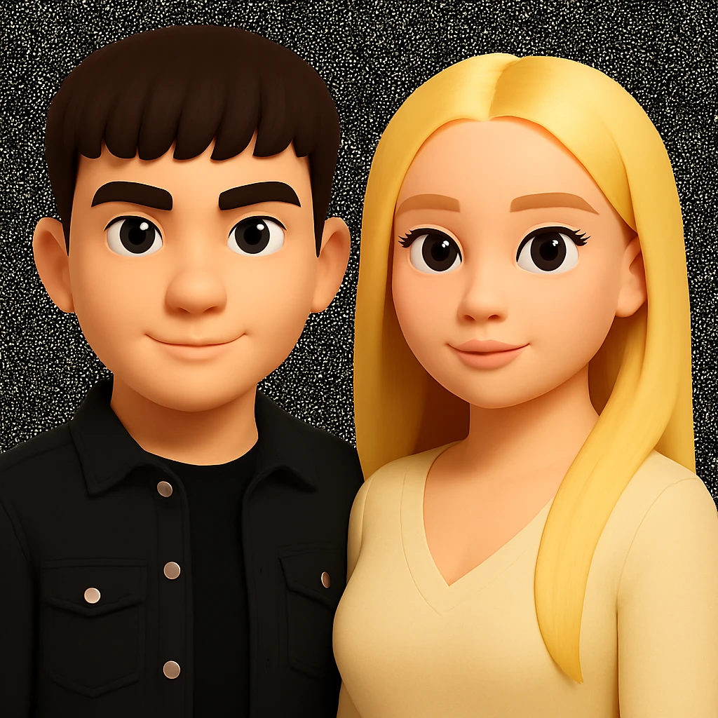 Slightly increase the volume of the upper body of the girl and slightly rotate her to face forward, preserving the style of the original image. emoji