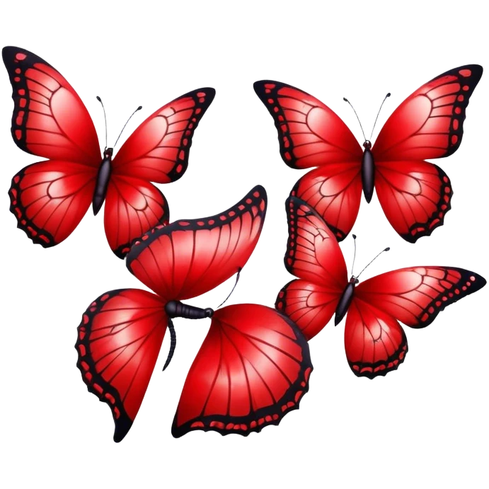  crimson butterflies with cracked porcelain red wings in gothic style emoji