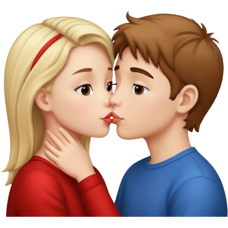 cute boy and girl kissing  emoji