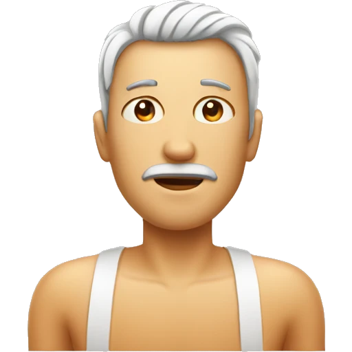man with high temperature, fever emoji
