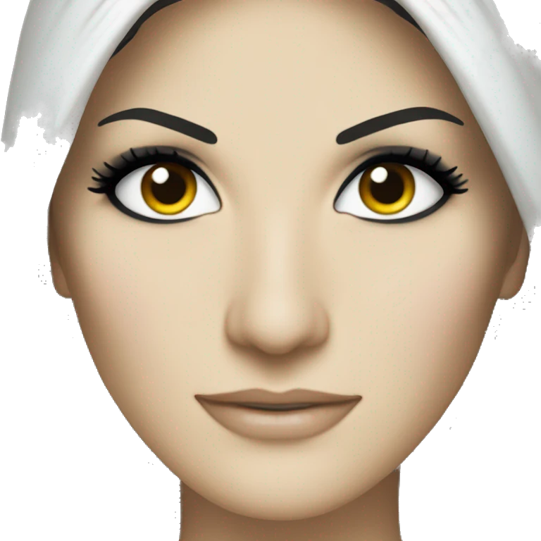 Face Laura pausini with Black eyes emoji