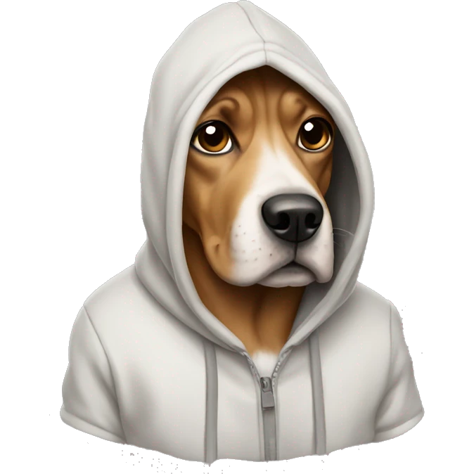 Dog wearing a hoodie emoji