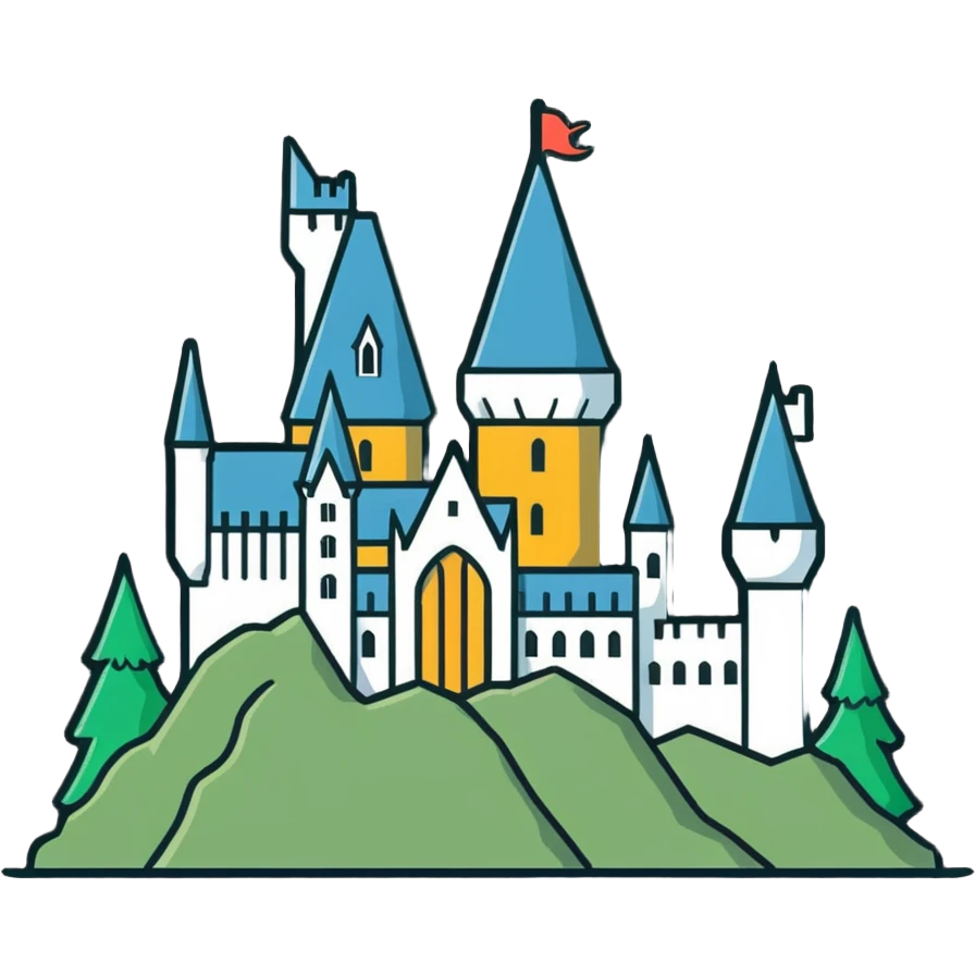 Cute Hogwarts castle with magic emoji