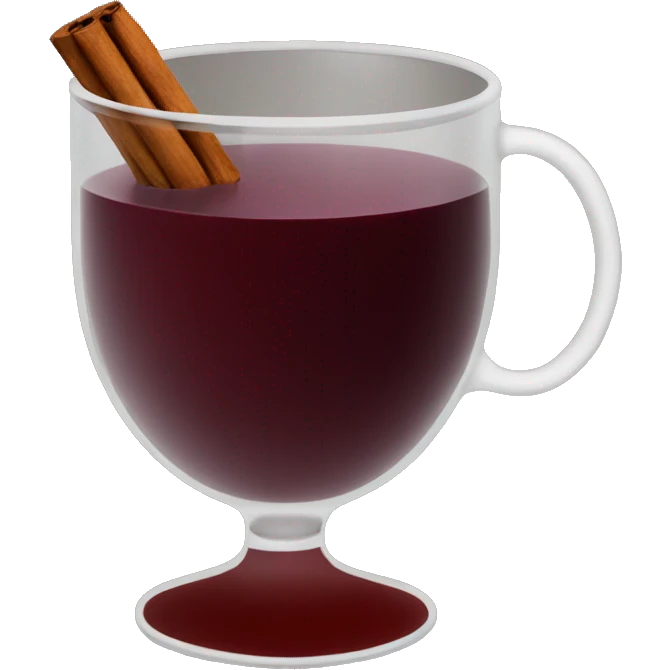 mulled wine in simple cup glass emoji