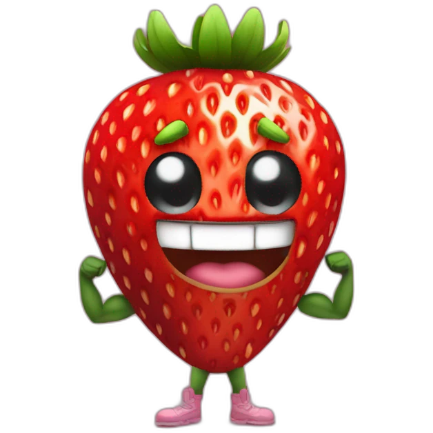 bodybuilding strawberry  emoji