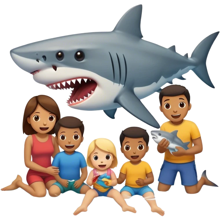 Shark eating family emoji