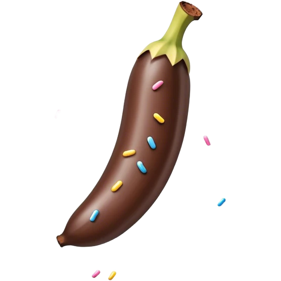 Chocolate covered banana with sprinkles  emoji