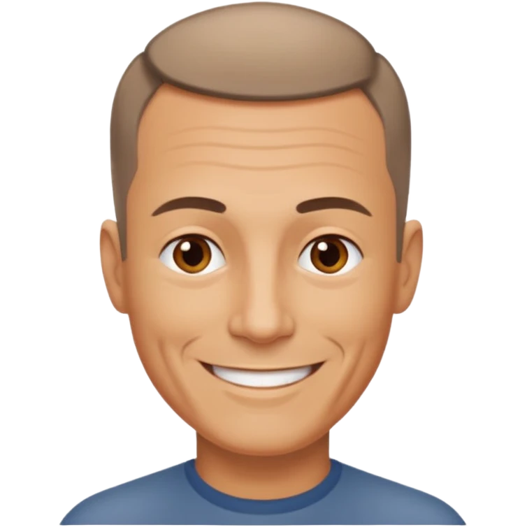 hombre, 50 años pelo poco rapado delgado emoji