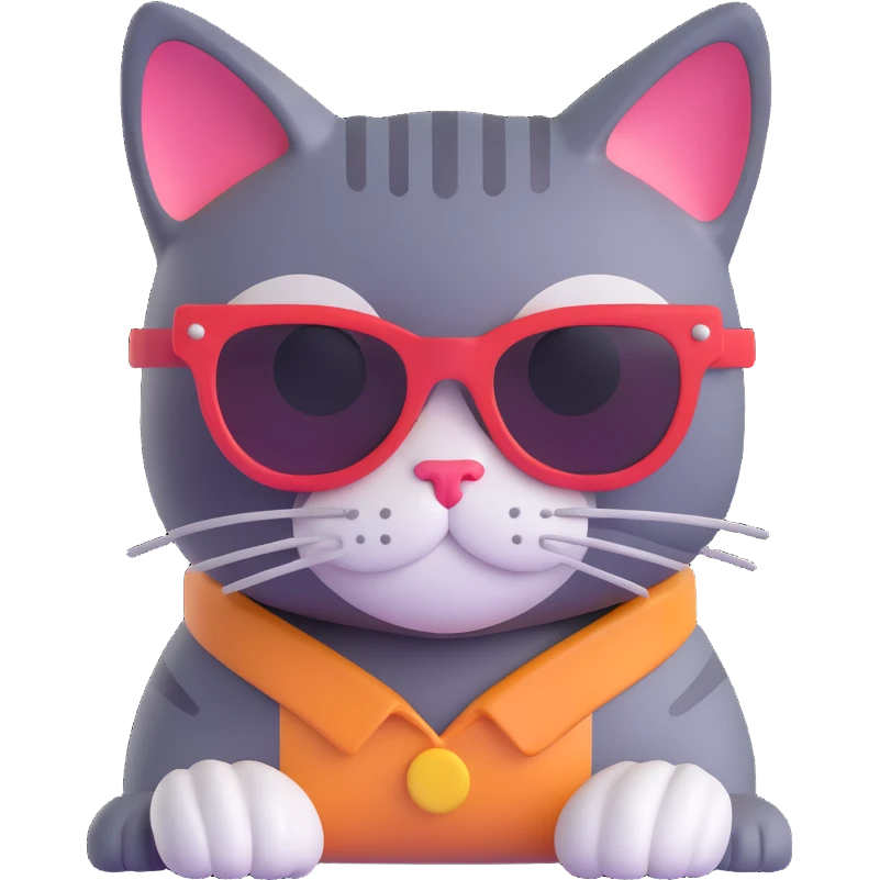 cat wearing sunglasses, fun and cool vibe emoji