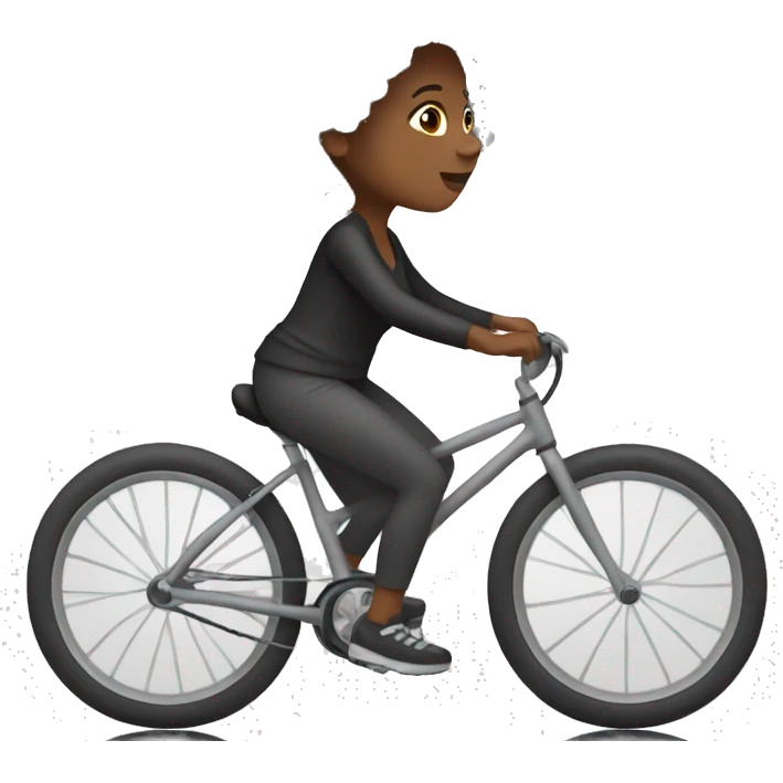 Black woman with a gray afro biking  emoji