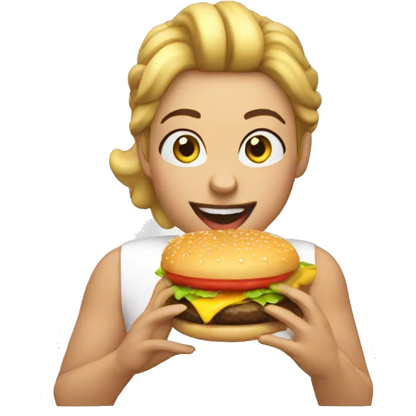 Nikol eating burger emoji