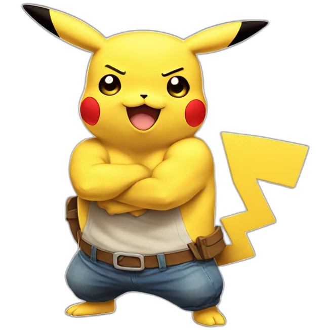 Big strong muscles Pikachu emoji
