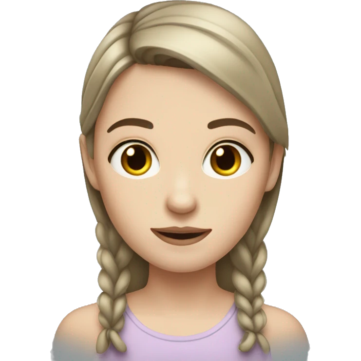 A pale girl with brunette hair and dark eyes emoji