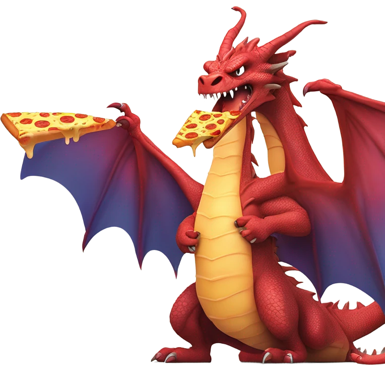 dragon eating pizza emoji