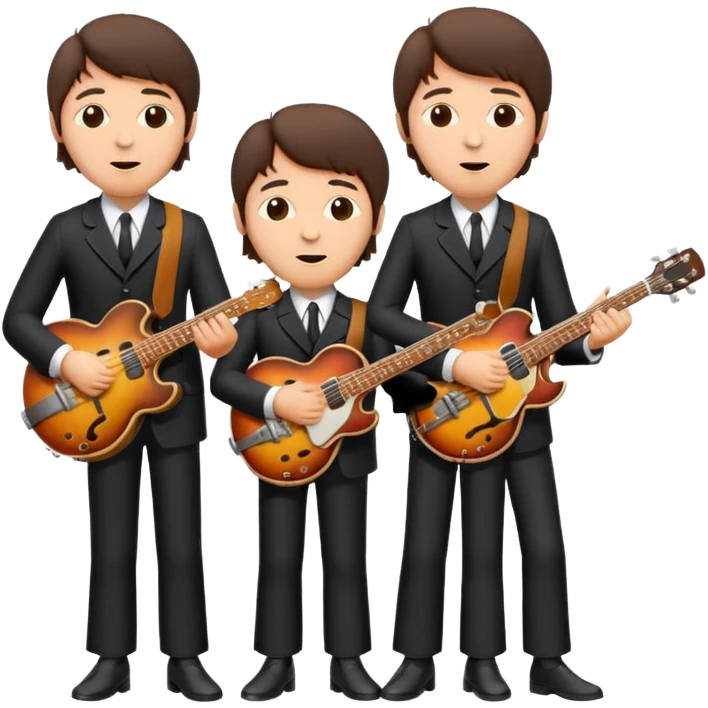 The Beatles band members, simple and colorful emoji style emoji