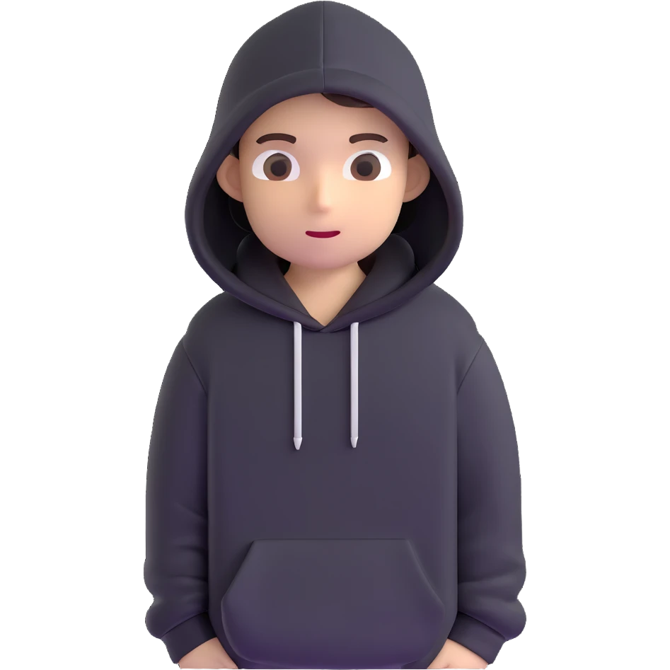 hacker in a black hoodie emoji
