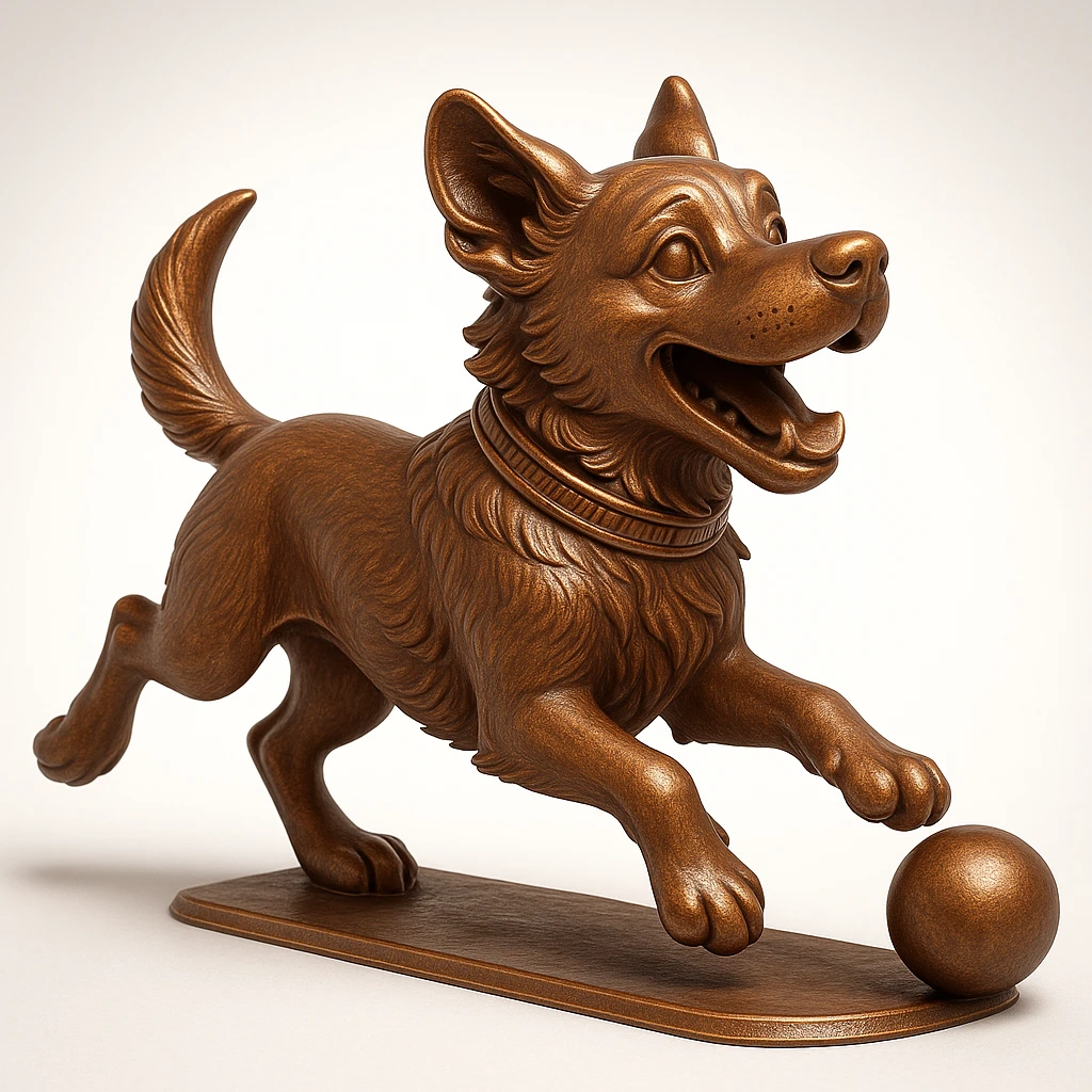 happy dog running after ball emoji