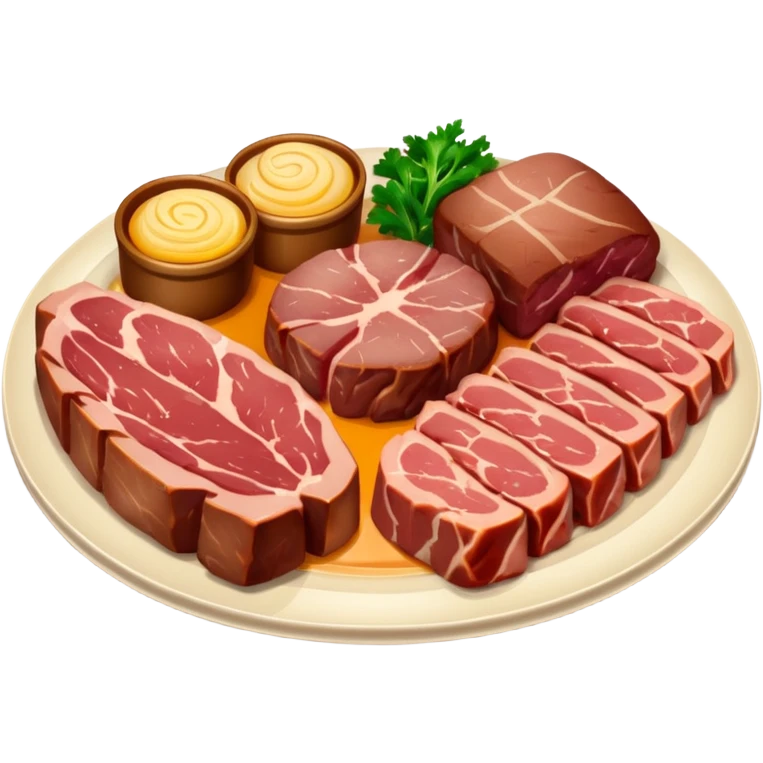 meat plate, with a soft glow emoji