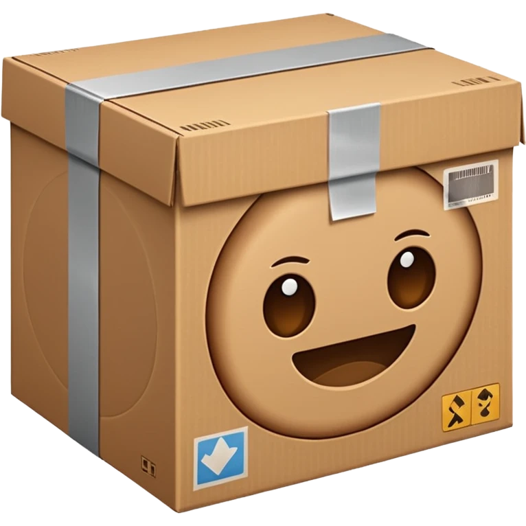 closed cardboard box with tape emoji
