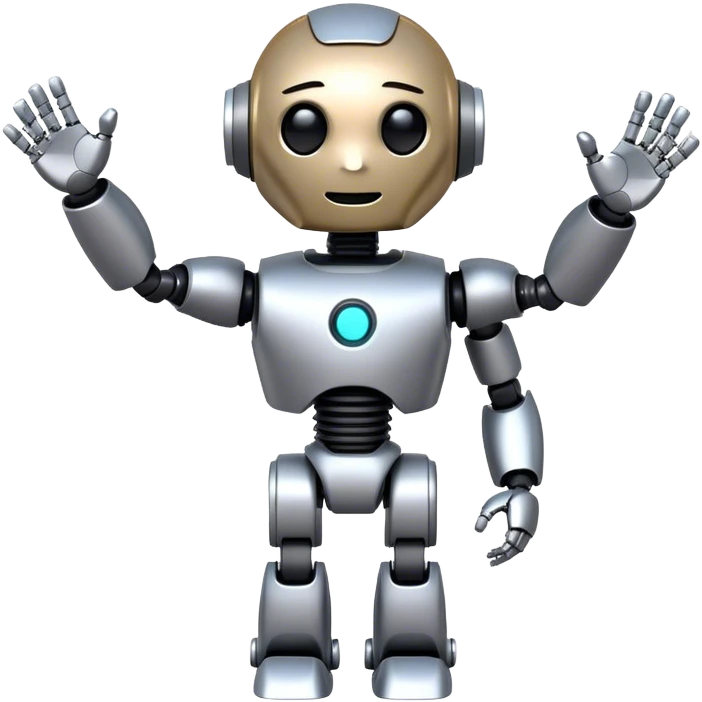 animated robot waving arms emoji