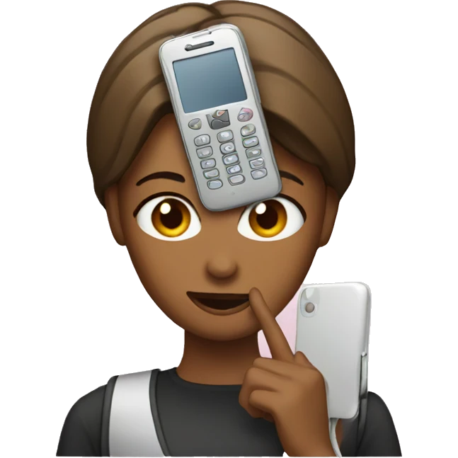 woman showing big phone emoji