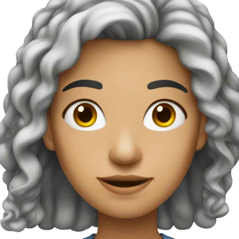 Mulher, branca, cabelo no ombro emoji