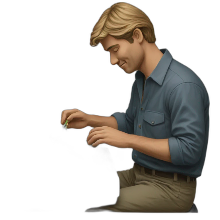 Adrian black fixing an Apple II computer emoji
