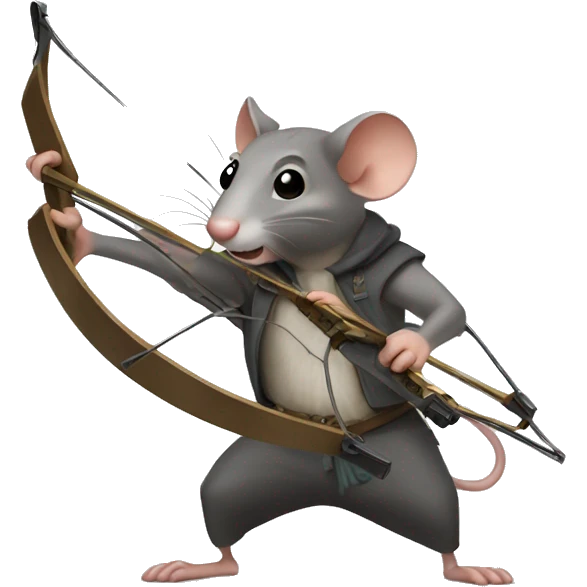 Rat wielding crossbow emoji