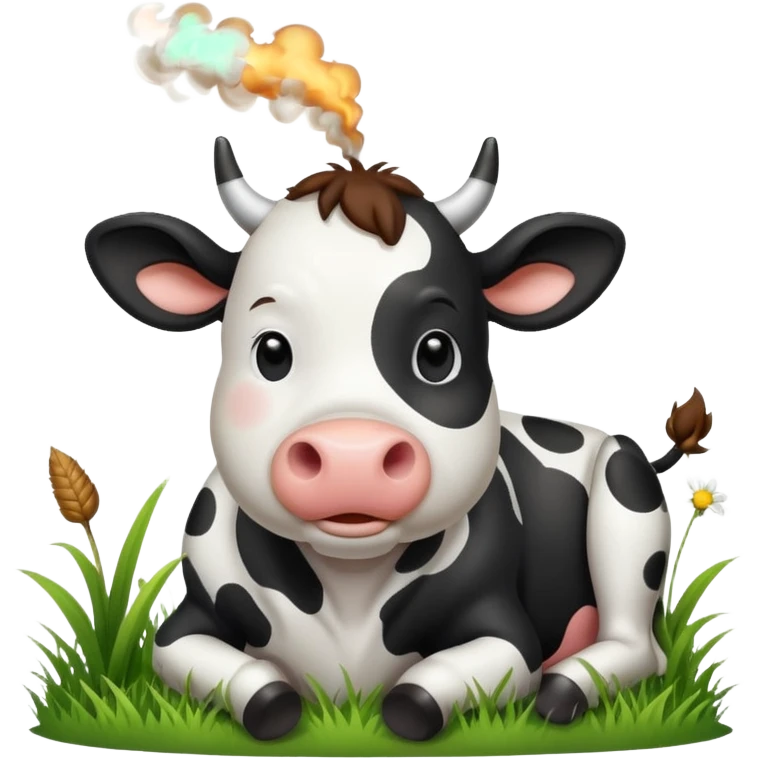 cute cow smoke weed emoji