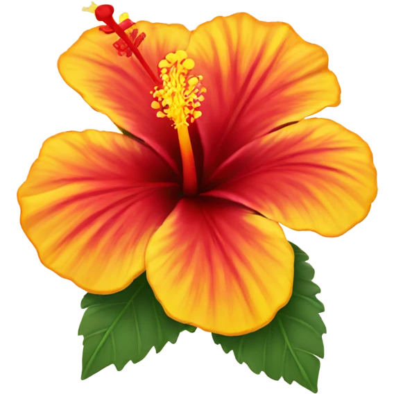 Red and yellow hibiscus flower emoji