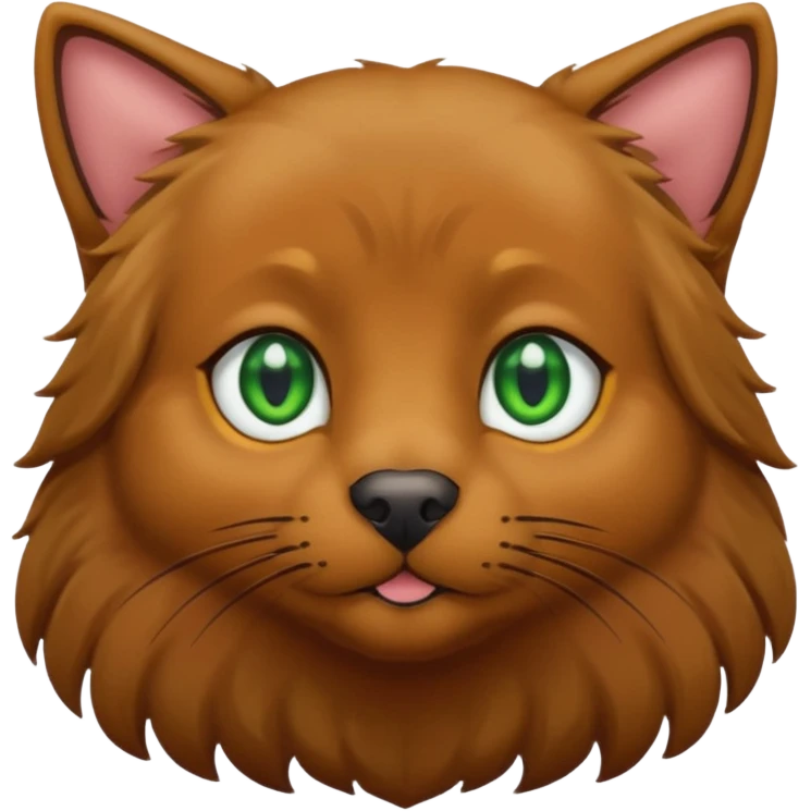 one black cat with brown eyes  and one big brown retriever with green eyes  emoji