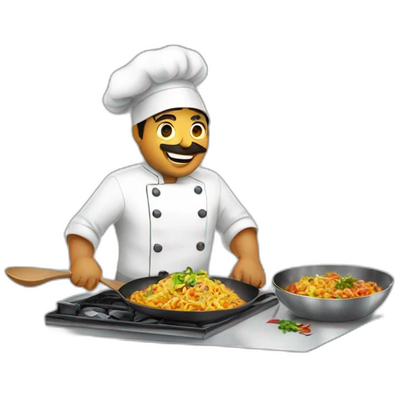 Chef cooking in Indian restaurant emoji