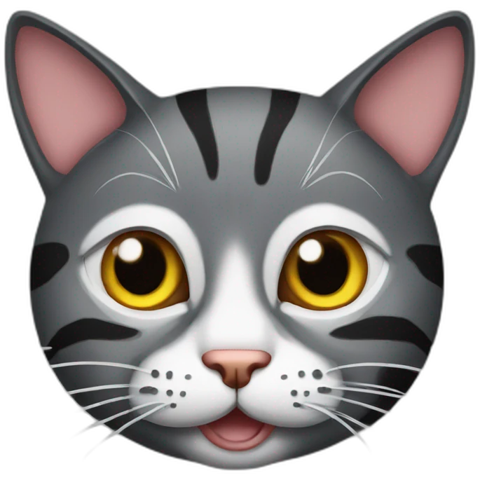 cat with crazy and funny head  emoji