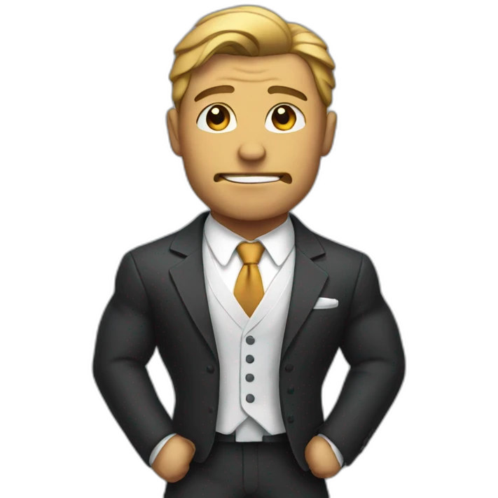 muscular in a suit emoji
