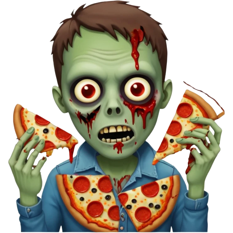 zombie eating pizza slice emoji