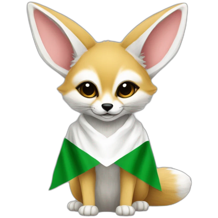 fennec avec le drapeau de l’Algerie 🇩🇿 emoji