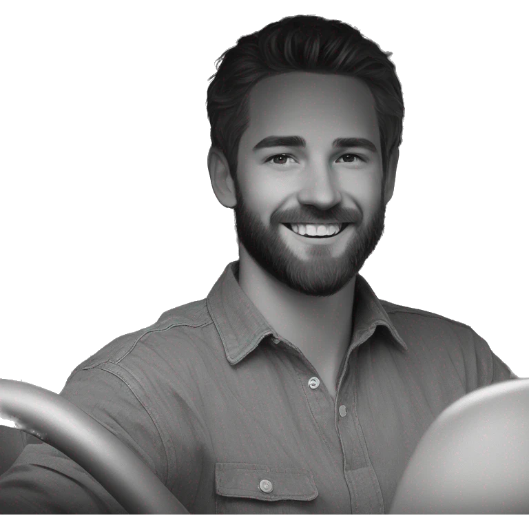 happy guy in black truck emoji