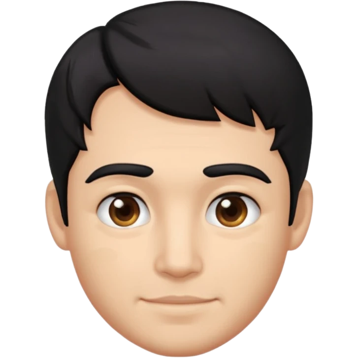 Change gender to male black hair with gray streaks and dimples in each cheek emoji