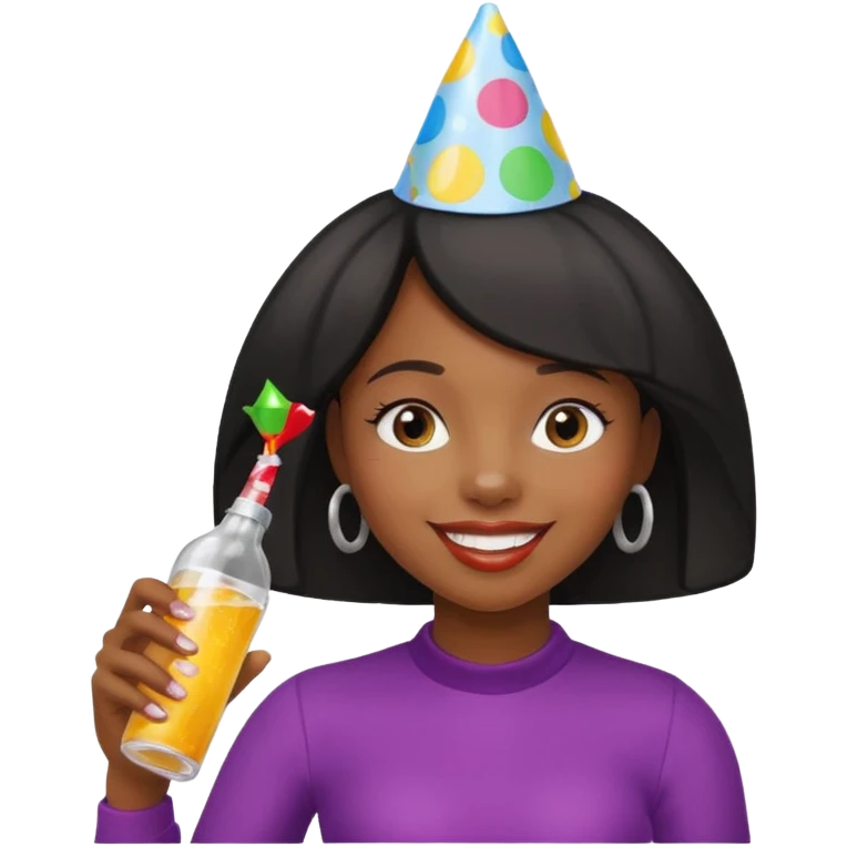 Black girl partying with a bottle of Tito’s emoji