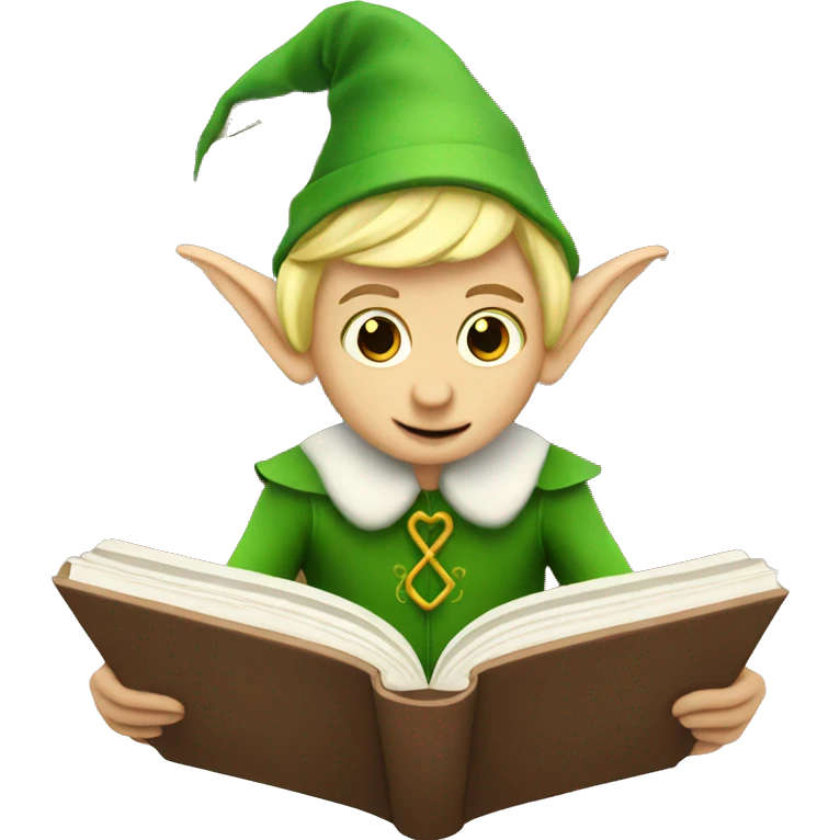 elf reading a book emoji