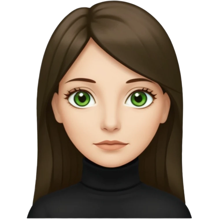 middle age woman with moss green eyes and long straight Ash-brown hair emoji