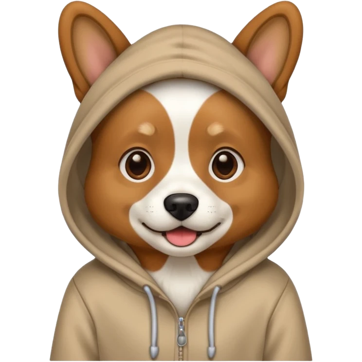 Dog wearing a hoodie emoji