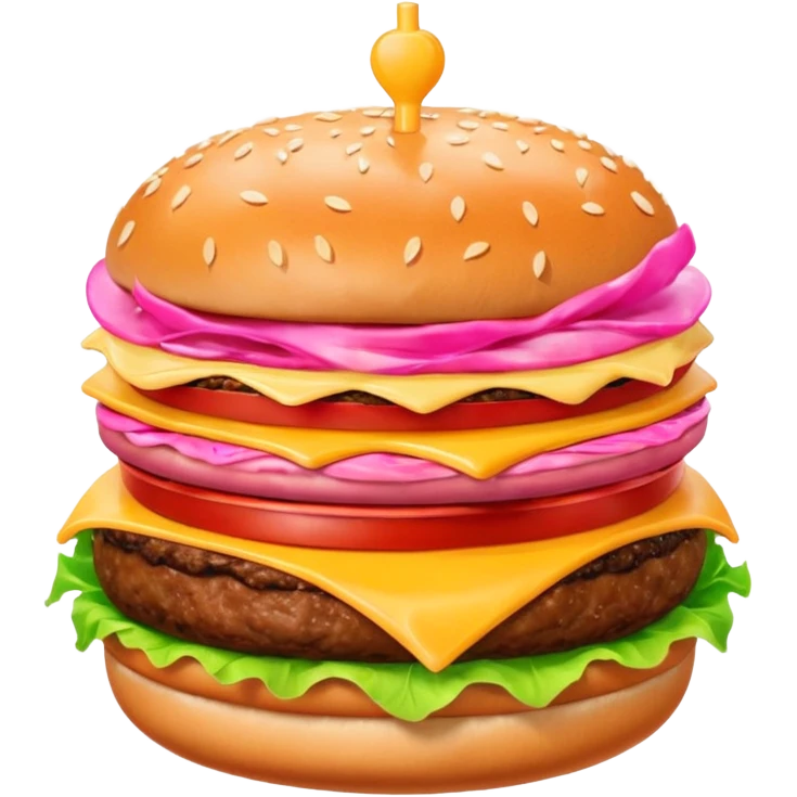 pink burger emoji