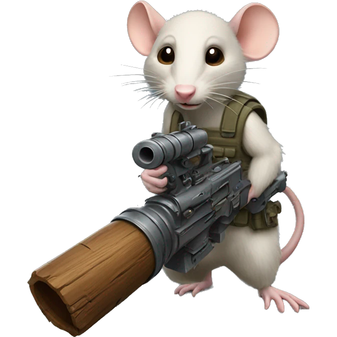 Rat with M134 minigun made of wood and metal  emoji