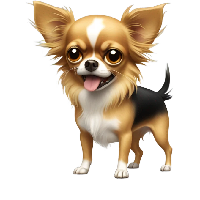 rude chihuahua with long hair emoji