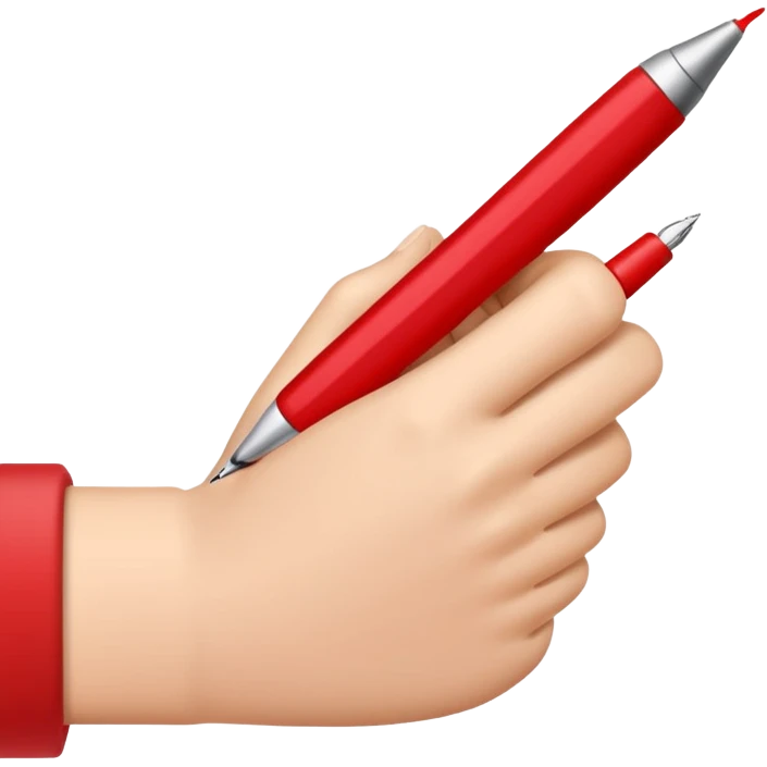 this emoji ✍🏻 with a red pen emoji