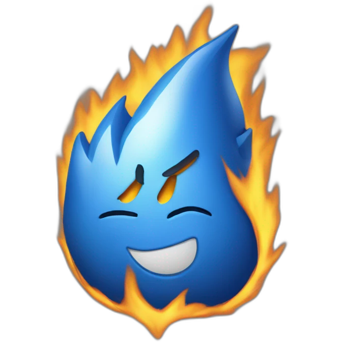 Cœur bleu en feu emoji