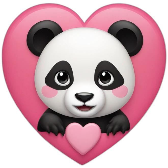 Heart panda emoji