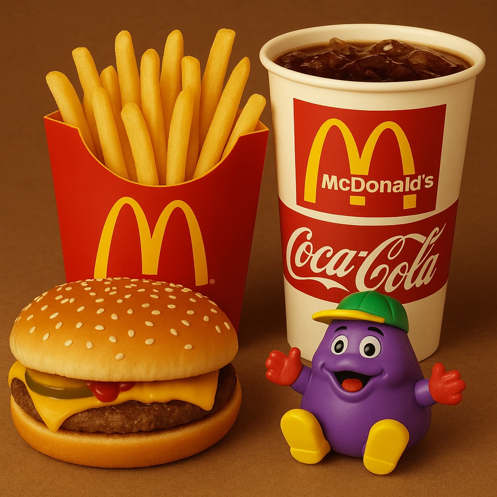 1990’s McDonald’s meal with a toy emoji